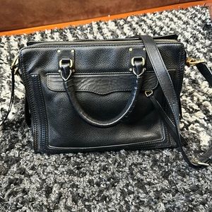 Rebecca Minkoff satchel with long strap black leather